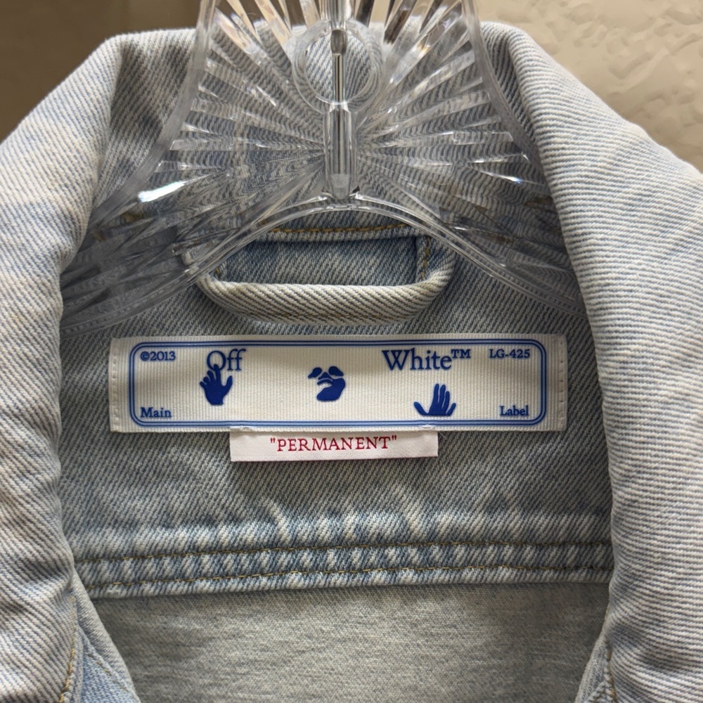Off-White 100% Authentic Light Gray Denim Jacket​ - Picture 4 of 8